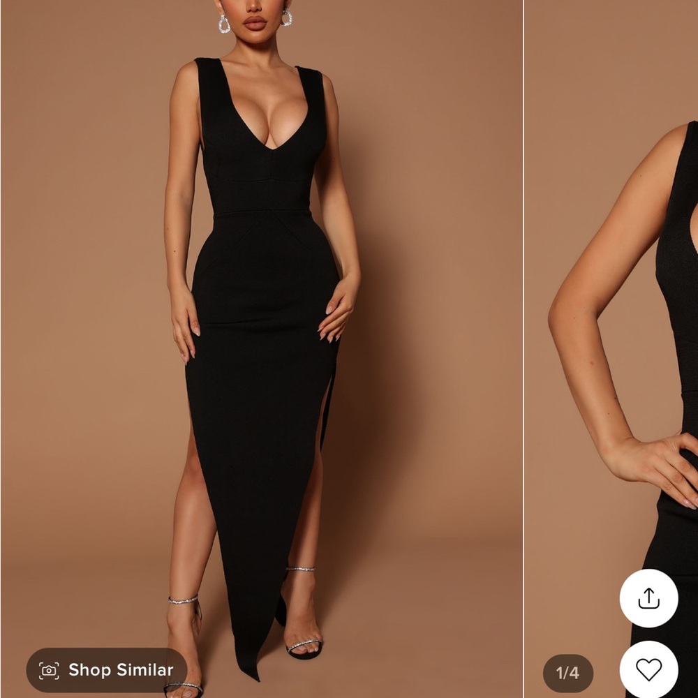 Midi black bandage dress